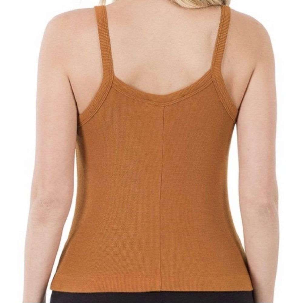 Almond Ribbed Sleeveless Top - Picture 2 of 2
